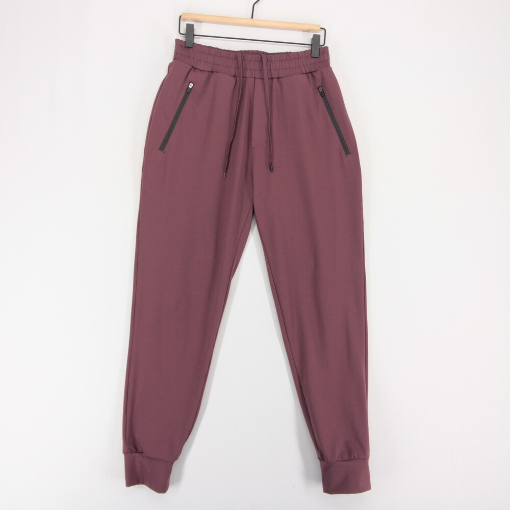 Barbell Apparel Recon Joggers Mens M Burgundy Athletic Stretch Zip Pockets